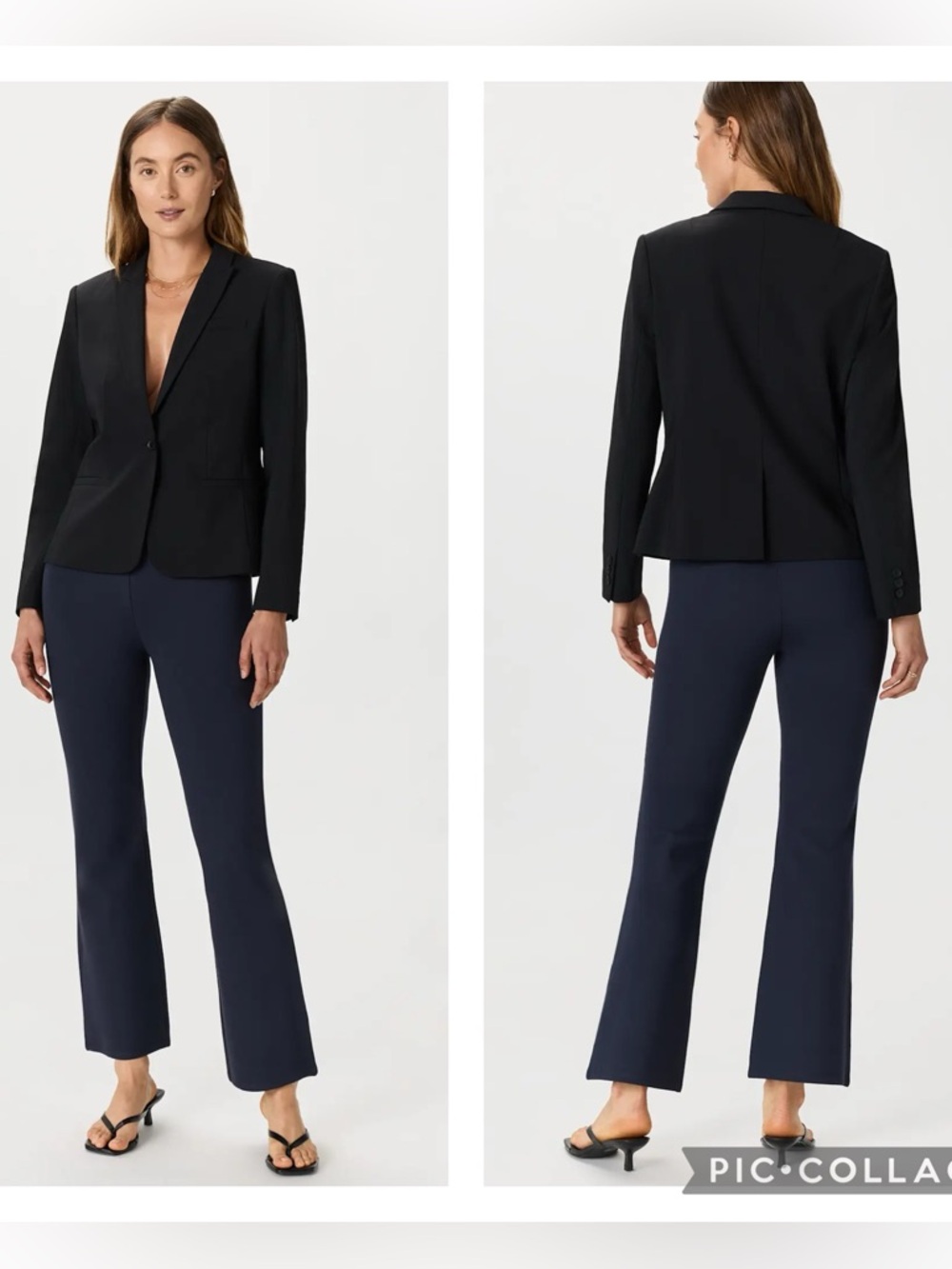 EUC Quince Ultra-Stretch Ponte Bootcut Pull On Pants in Navy